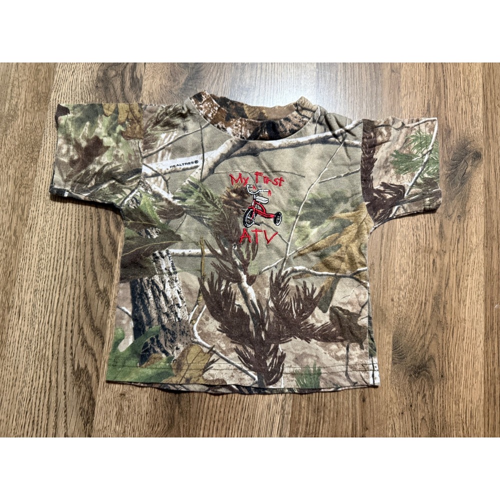 Lil Joey T-Shirt Unisex Large Camo Toddler My First ATV Embroidery Excellent